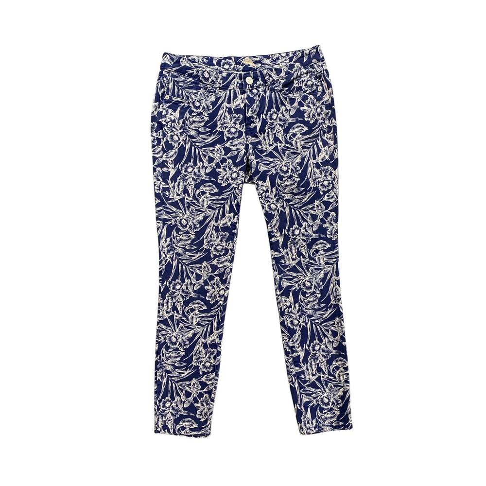 Tommy Bahama Pants Womens 28 Eclipse White Denim Skinny Ankle Floral Stretch
